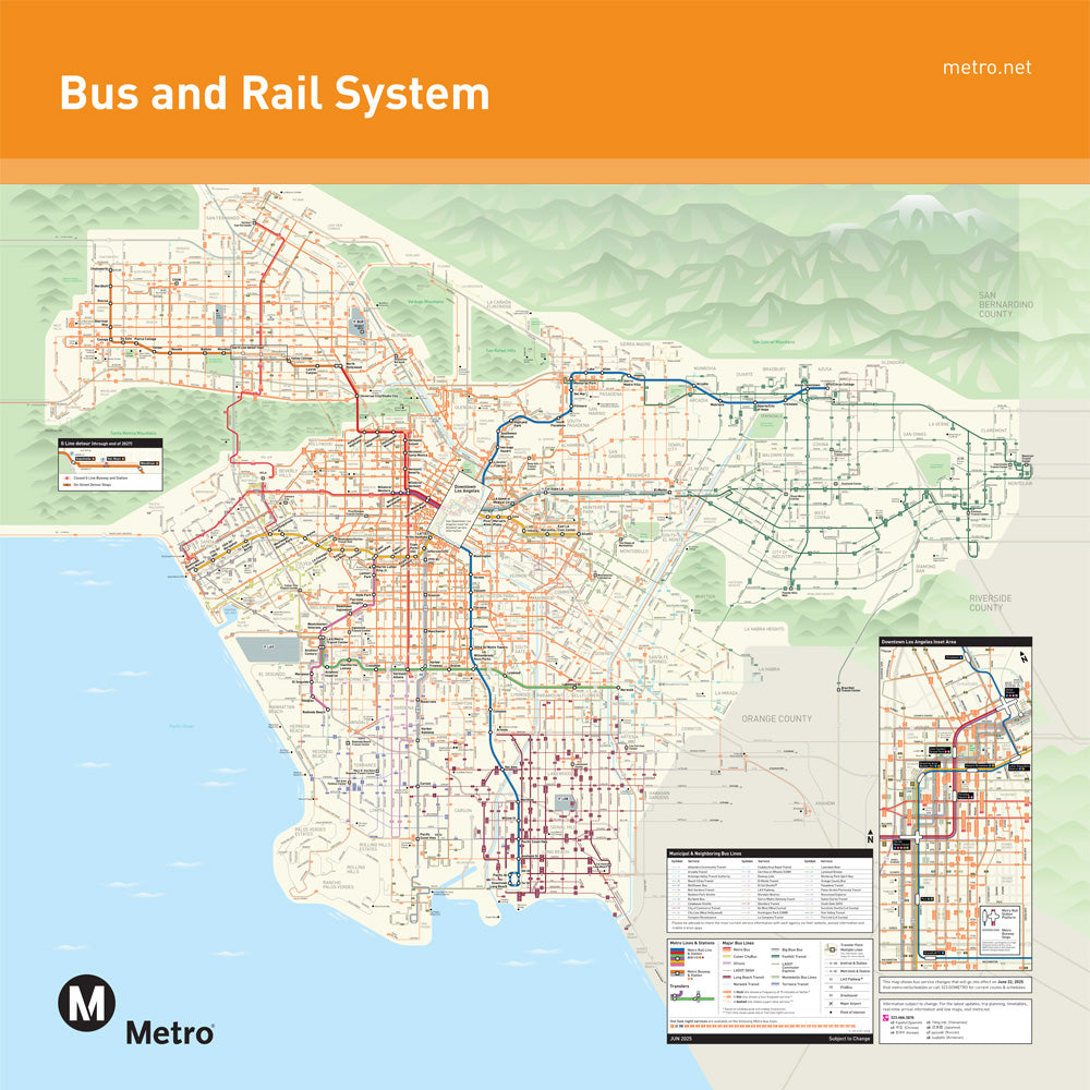 Los Angeles Metro Original Station Map Poster