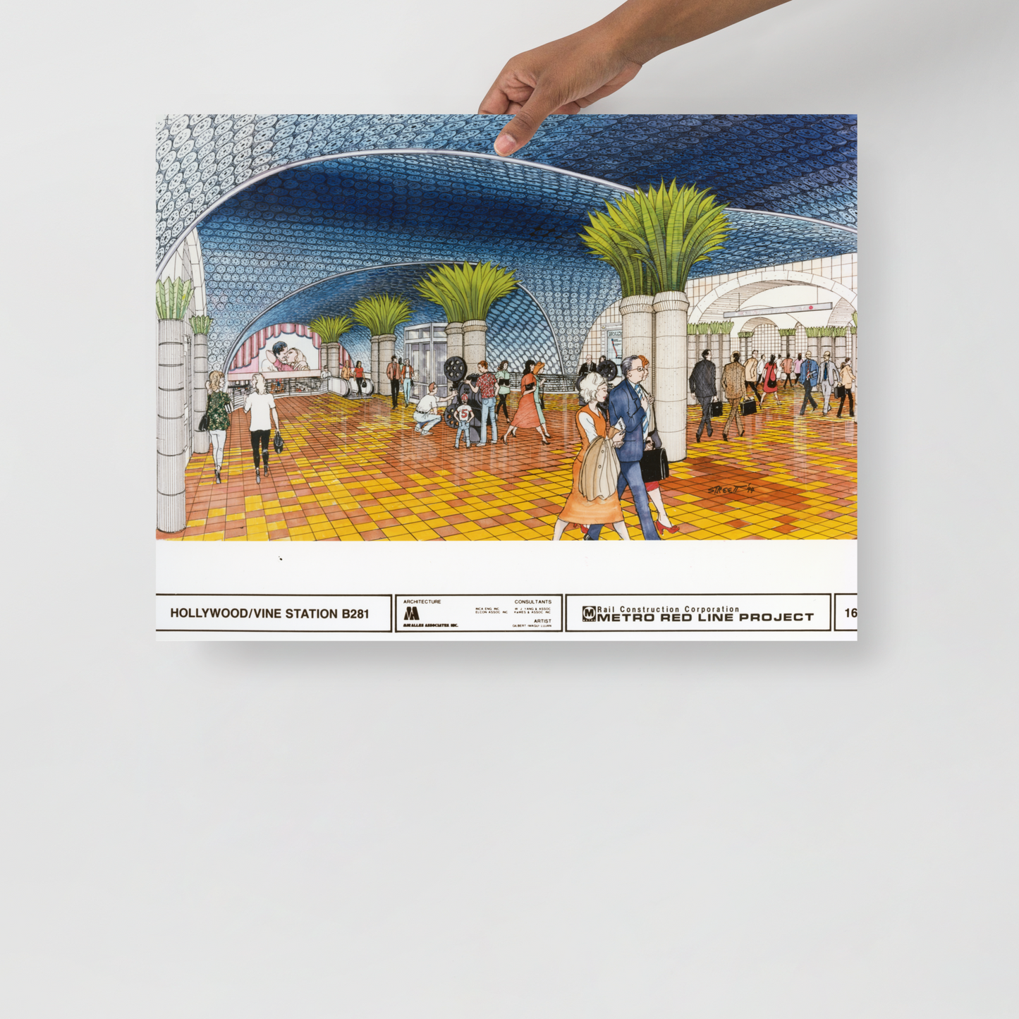 Red Line Hollywood/Vine Station Rendering Poster