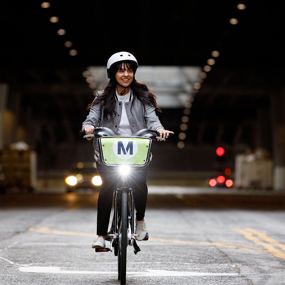 White Bike Share Helmet (Reflective Decal)
