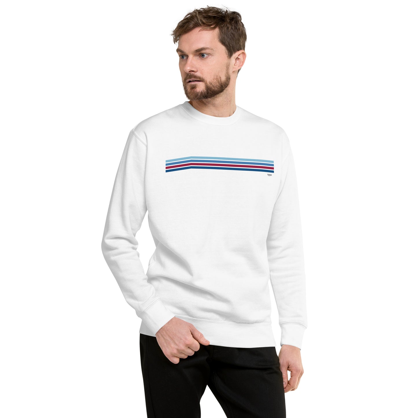 Retro Blue Line Premium Sweatshirt