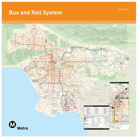 Los Angeles Metro System Map Poster