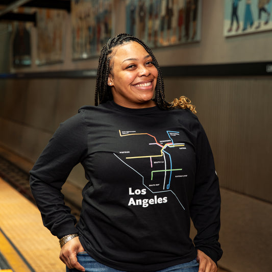 Los Angeles Dark Mode Map Unisex Long Sleeve Tee