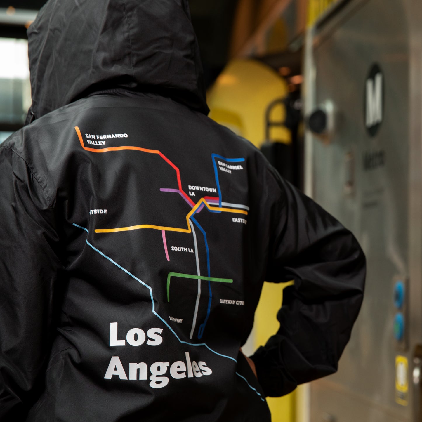 Los Angeles Dark Mode Map Unisex Windbreaker