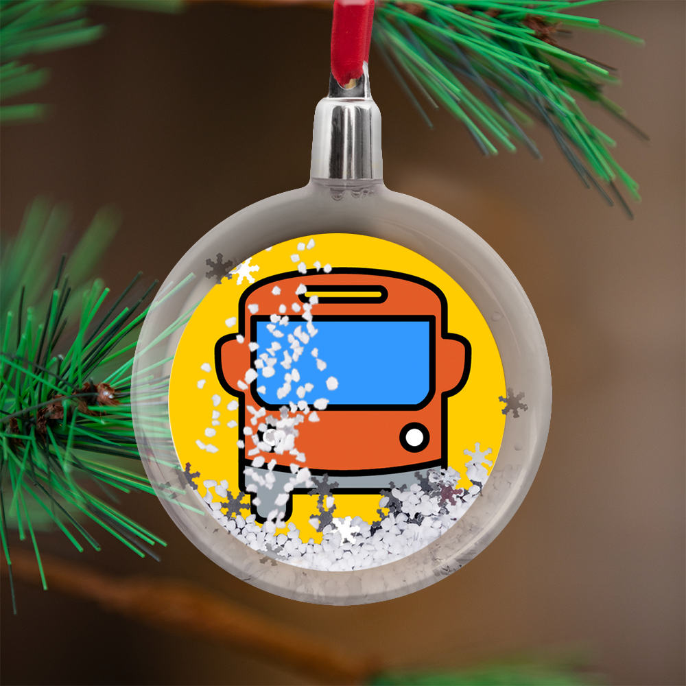 Bus Snow Globe Ornament