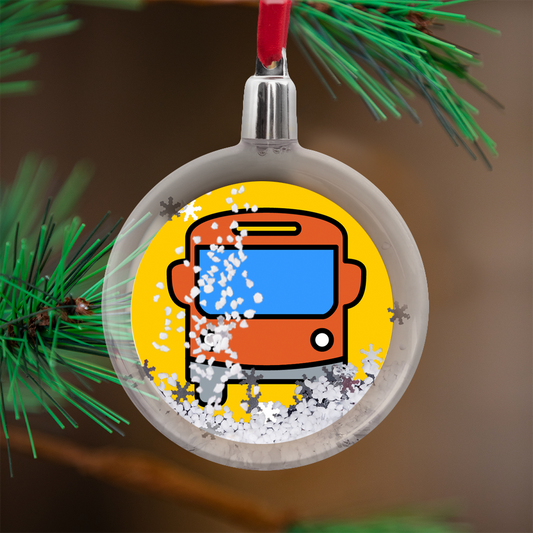 Bus Snow Globe Ornament