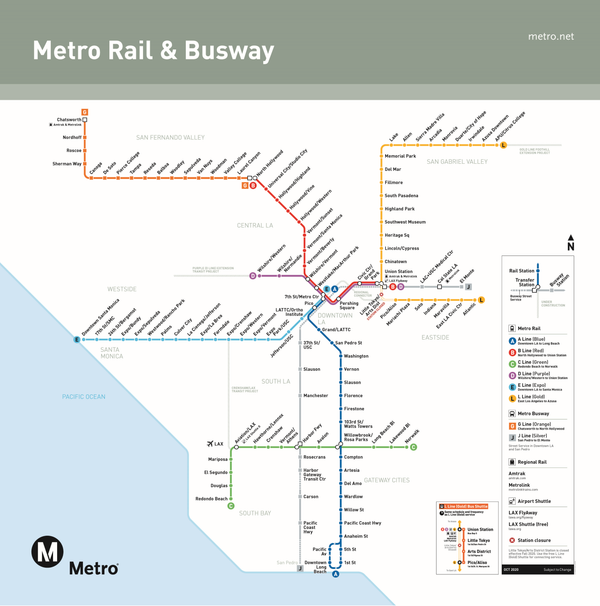 Los Angeles Metro Original Station Map Poster