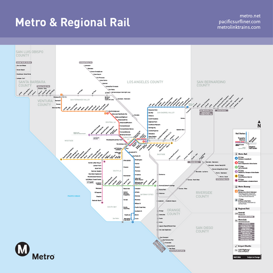 Metro & Regional Rail Original Station Map Poster
