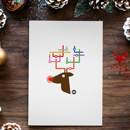 Transit Reindeer Folded Card