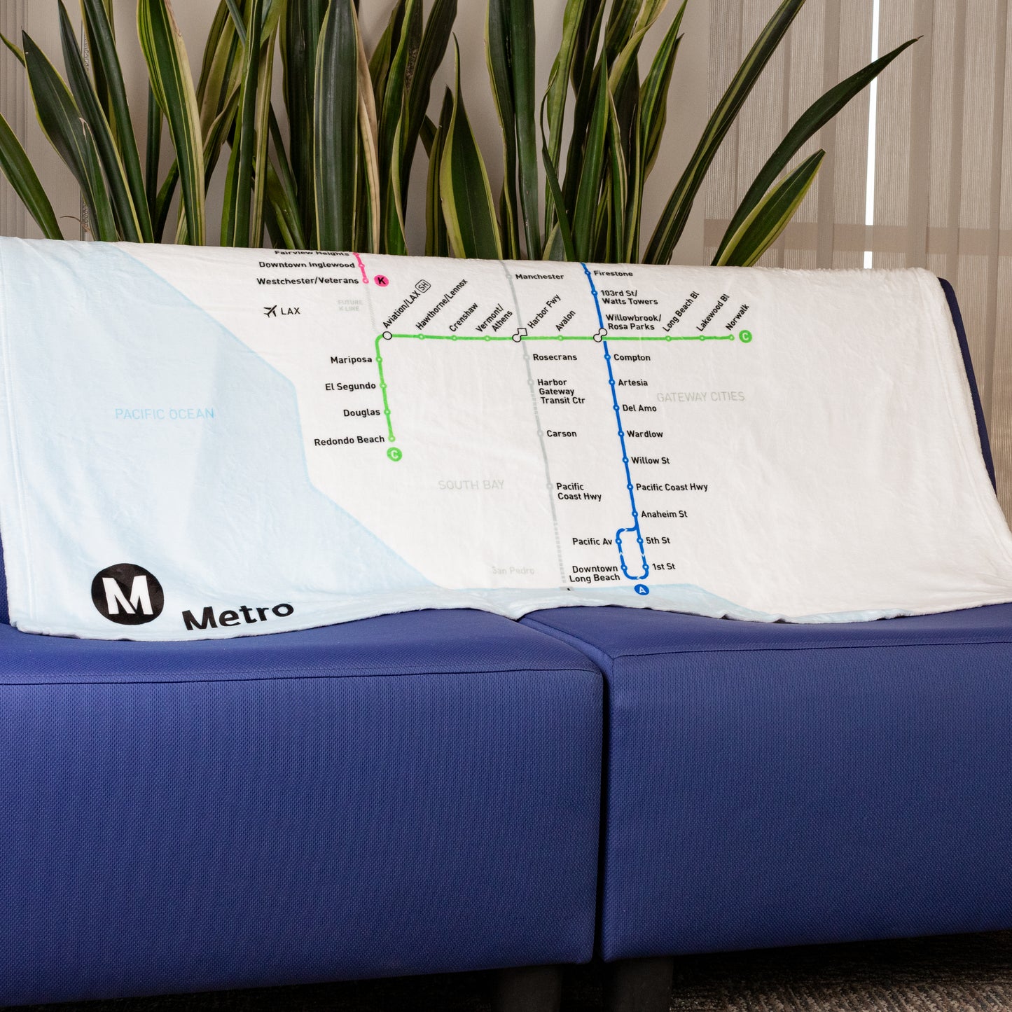 Los Angeles Metro Transit Map Throw Blanket