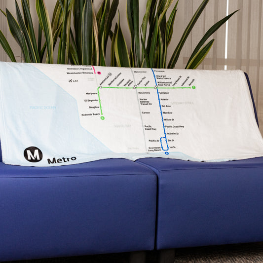 Los Angeles Metro Transit Map Throw Blanket