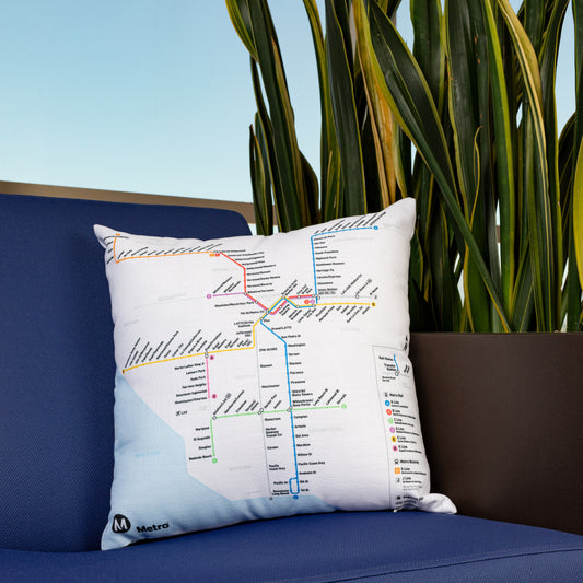 Los Angeles Metro Transit Map Premium Pillow