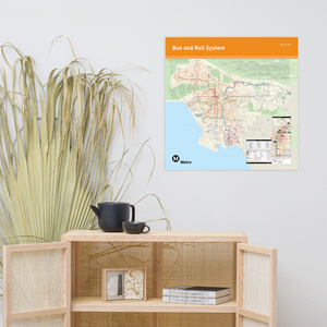 Los Angeles Metro System Map Poster