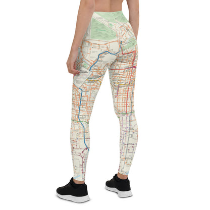 Los Angeles Metro System Map Leggings