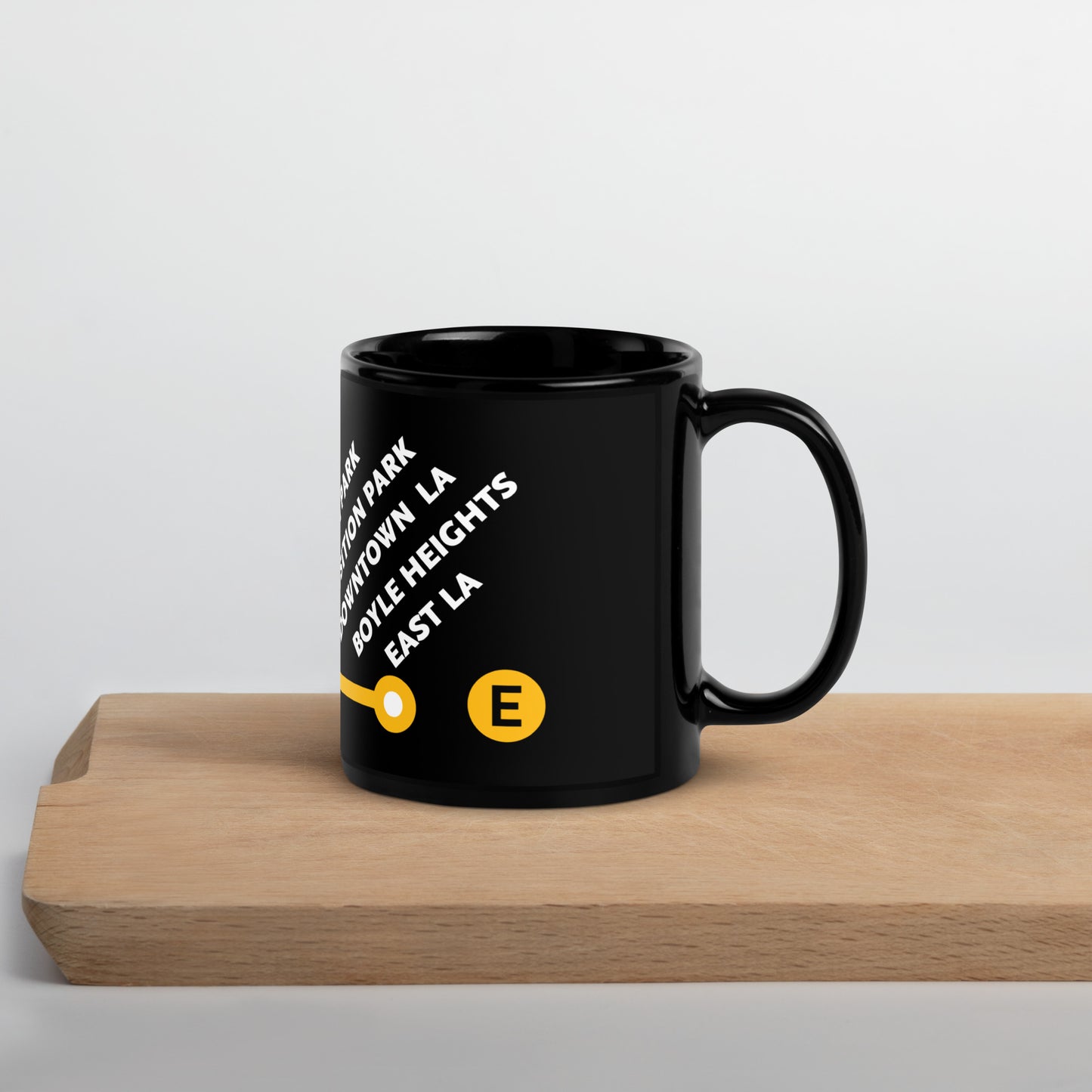 E Line Neighborhoods Black Glossy Mug