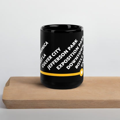 E Line Neighborhoods Black Glossy Mug