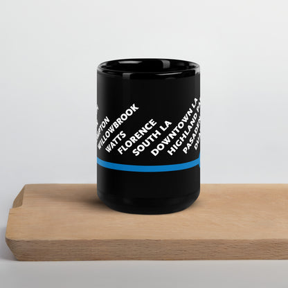 A Line Neighborhoods Black Glossy Mug