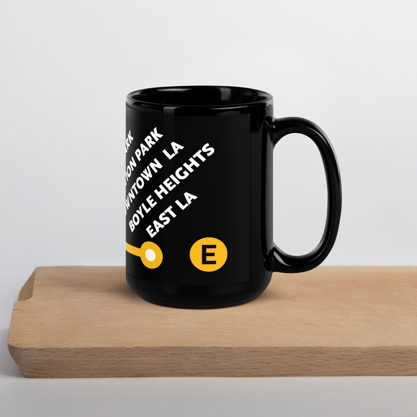 E Line Neighborhoods Black Glossy Mug