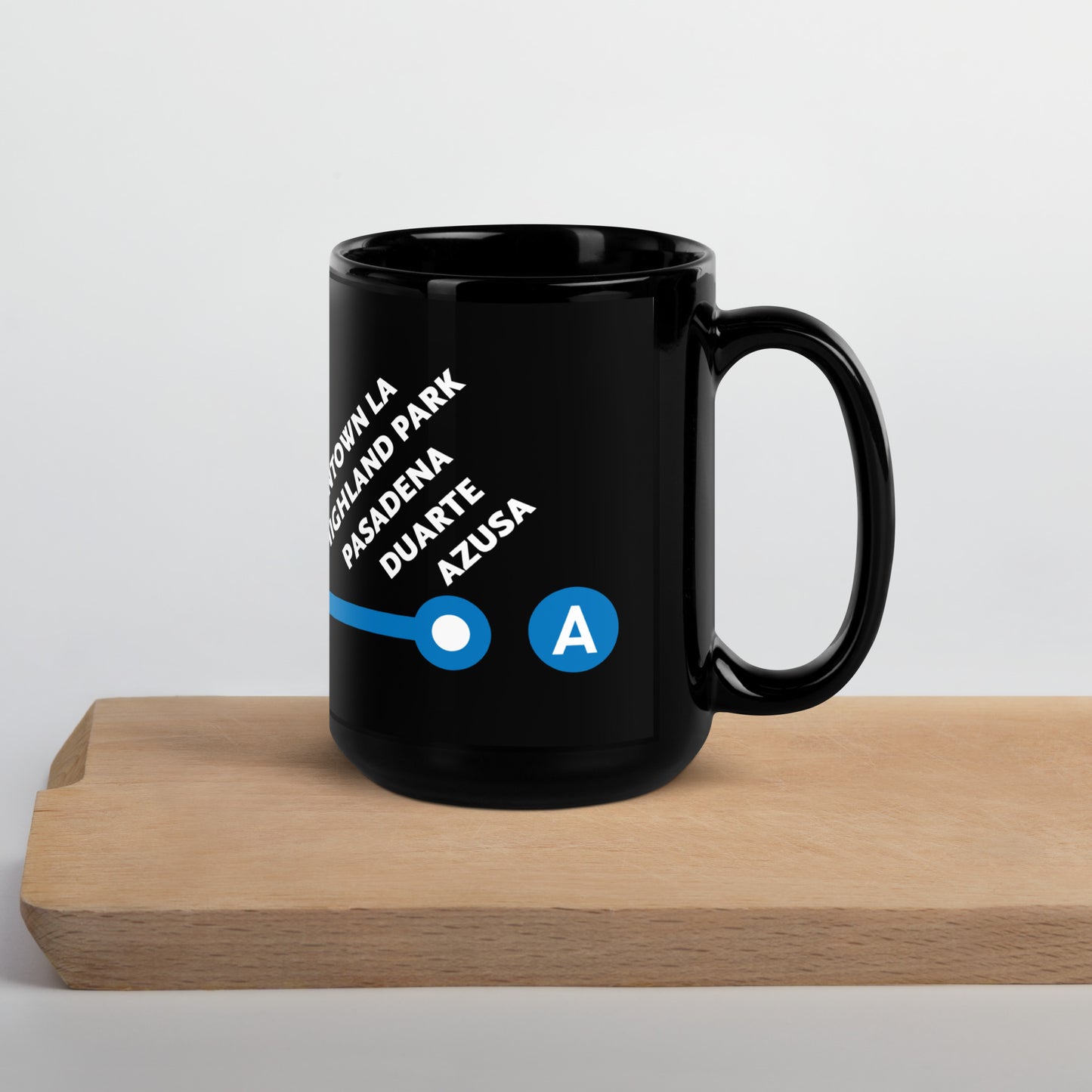 A Line Neighborhoods Black Glossy Mug