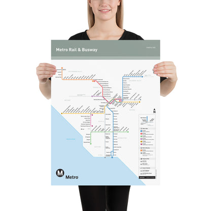 Los Angeles Metro Transit Map Poster