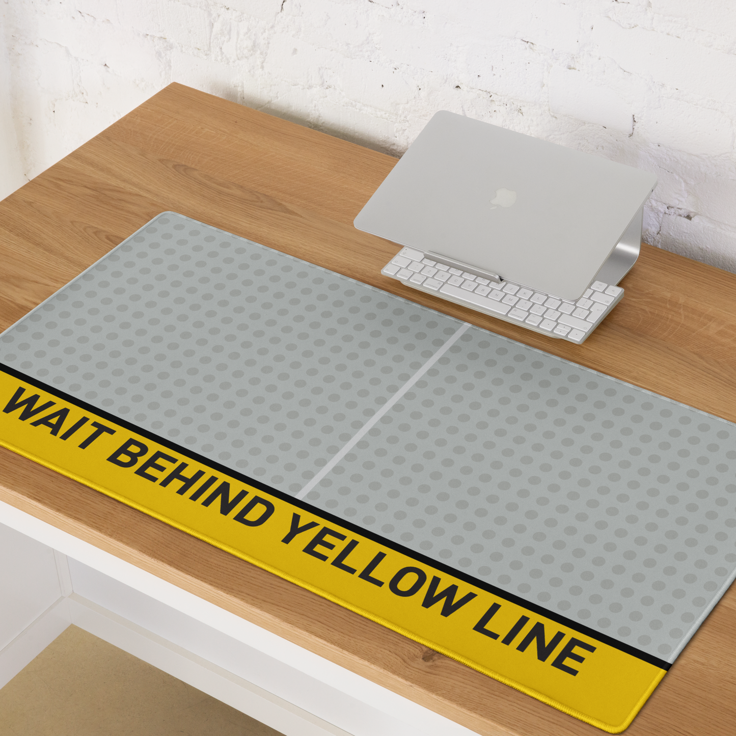 Wait Behind Yellow Line Mouse Pad - Metro Shop