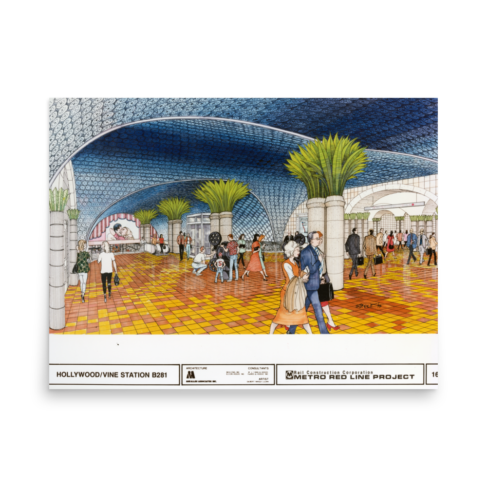Red Line Hollywood/Vine Station Rendering Poster