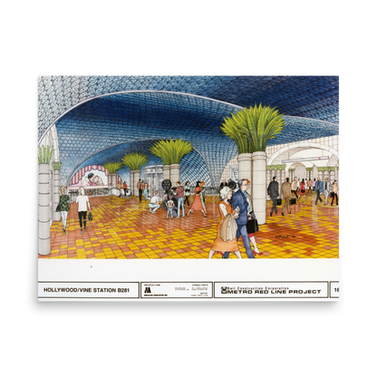 Red Line Hollywood/Vine Station Rendering Poster