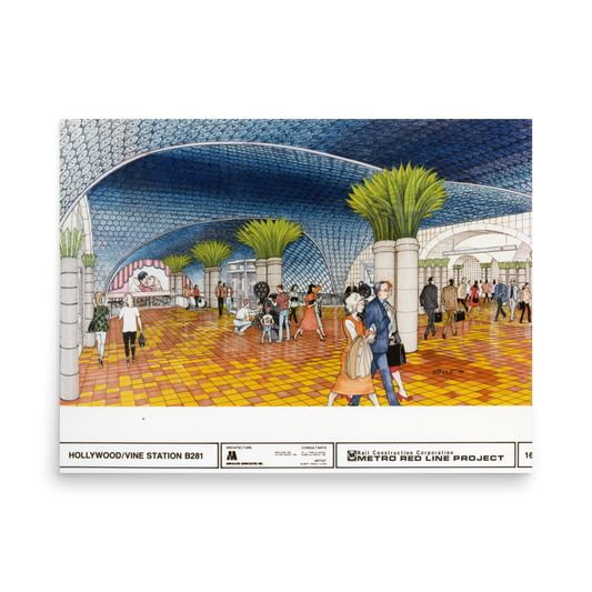 Red Line Hollywood/Vine Station Rendering Poster