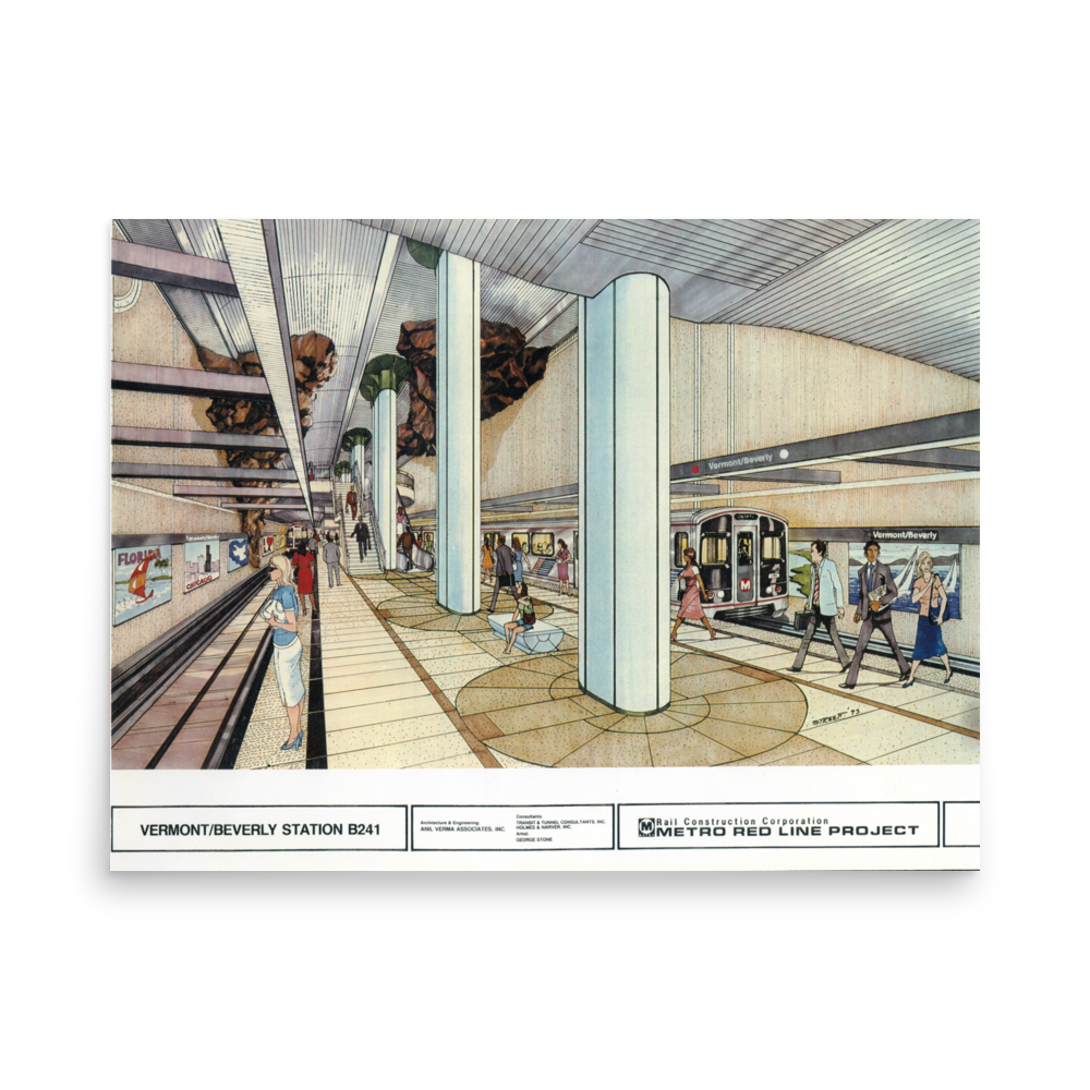 Red Line Vermont/Beverly Station Rendering Poster