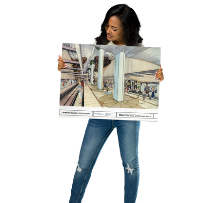 Red Line Vermont/Beverly Station Rendering Poster