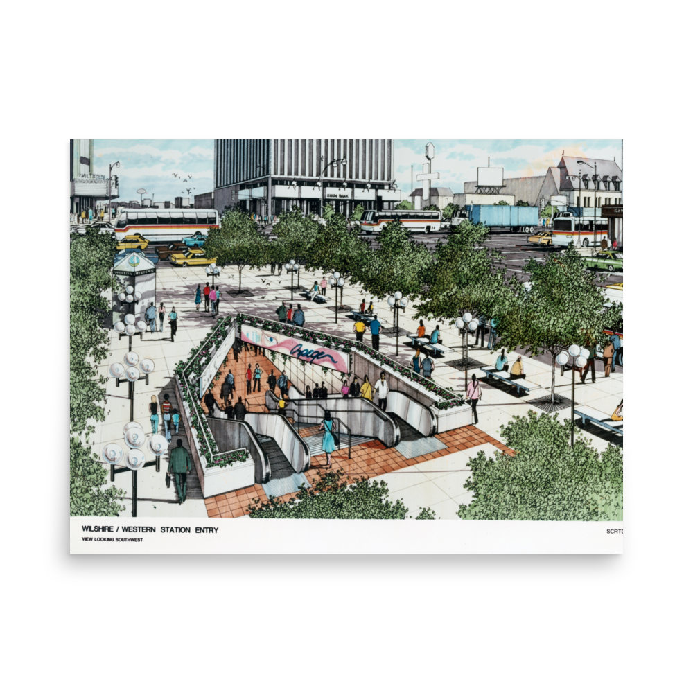 Purple Line Wilshire/Western Station Entry Rendering Poster