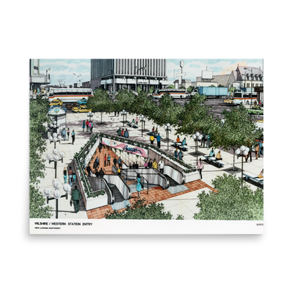 Purple Line Wilshire/Western Station Entry Rendering Poster