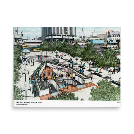 Purple Line Wilshire/Western Station Entry Rendering Poster