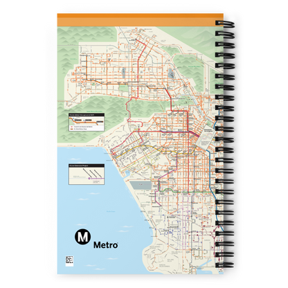 Los Angeles Metro System Map Spiral Notebook - Metro Shop