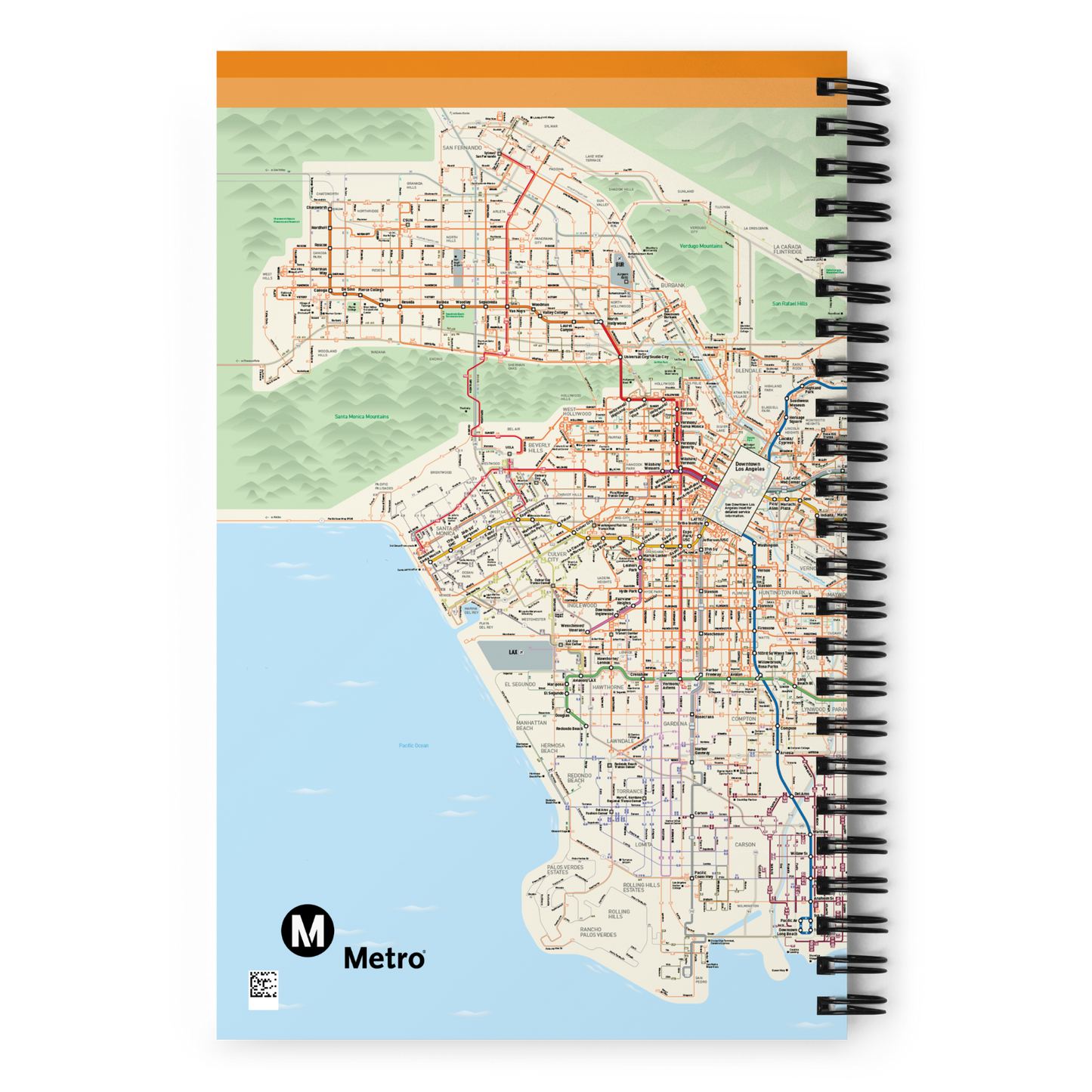 Los Angeles Metro System Map Spiral Notebook