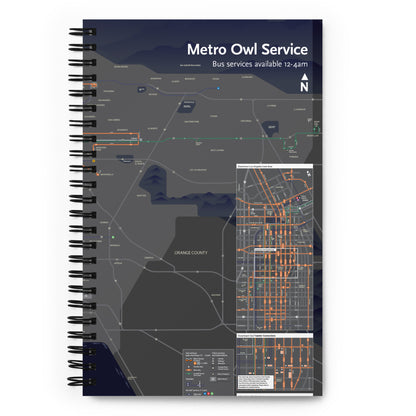 Los Angeles Metro Night Owl Map Notebook