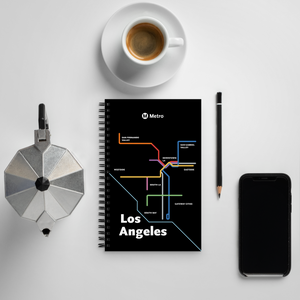 Los Angeles Dark Mode Map Spiral Notebook