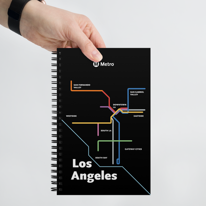 Los Angeles Dark Mode Map Spiral Notebook