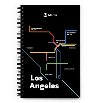 Los Angeles Dark Mode Map Spiral Notebook