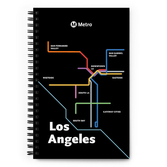 Los Angeles Dark Mode Map Spiral Notebook