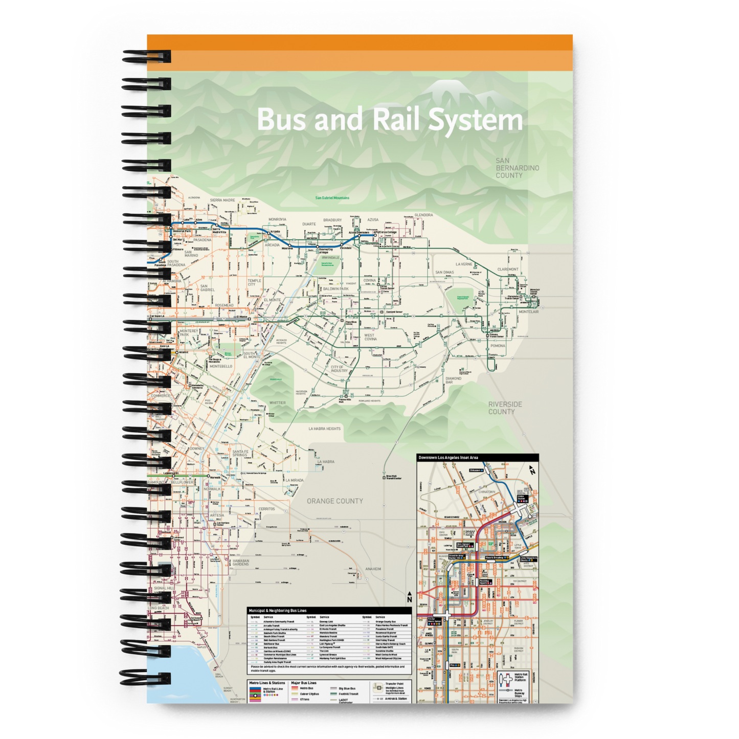 Los Angeles Metro System Map Spiral Notebook