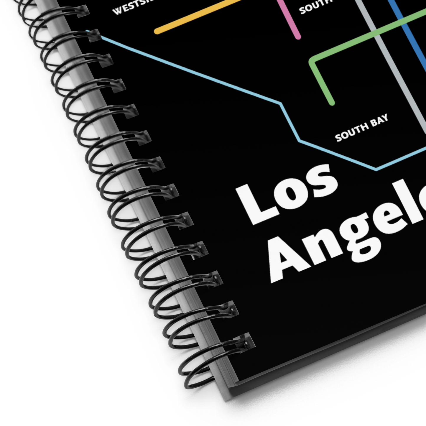 Los Angeles Dark Mode Map Spiral Notebook