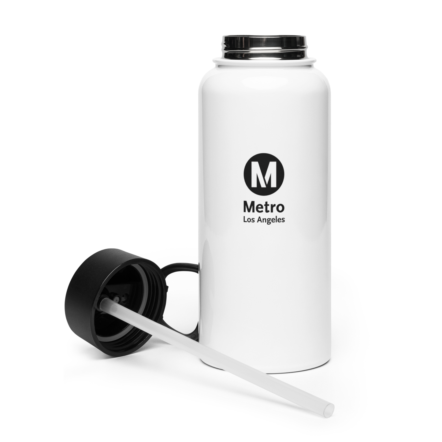 Los Angeles Metro Stainless Steel Water Bottle with Straw Lid