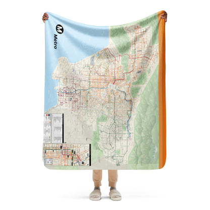 Los Angeles Metro System Map Sherpa Blanket