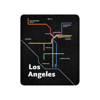 Los Angeles Dark Mode Map Sherpa Blanket