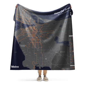 Night Owl Map Sherpa Blanket