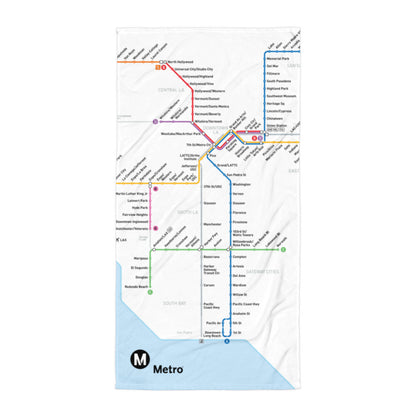 Los Angeles Metro Transit Map Towel