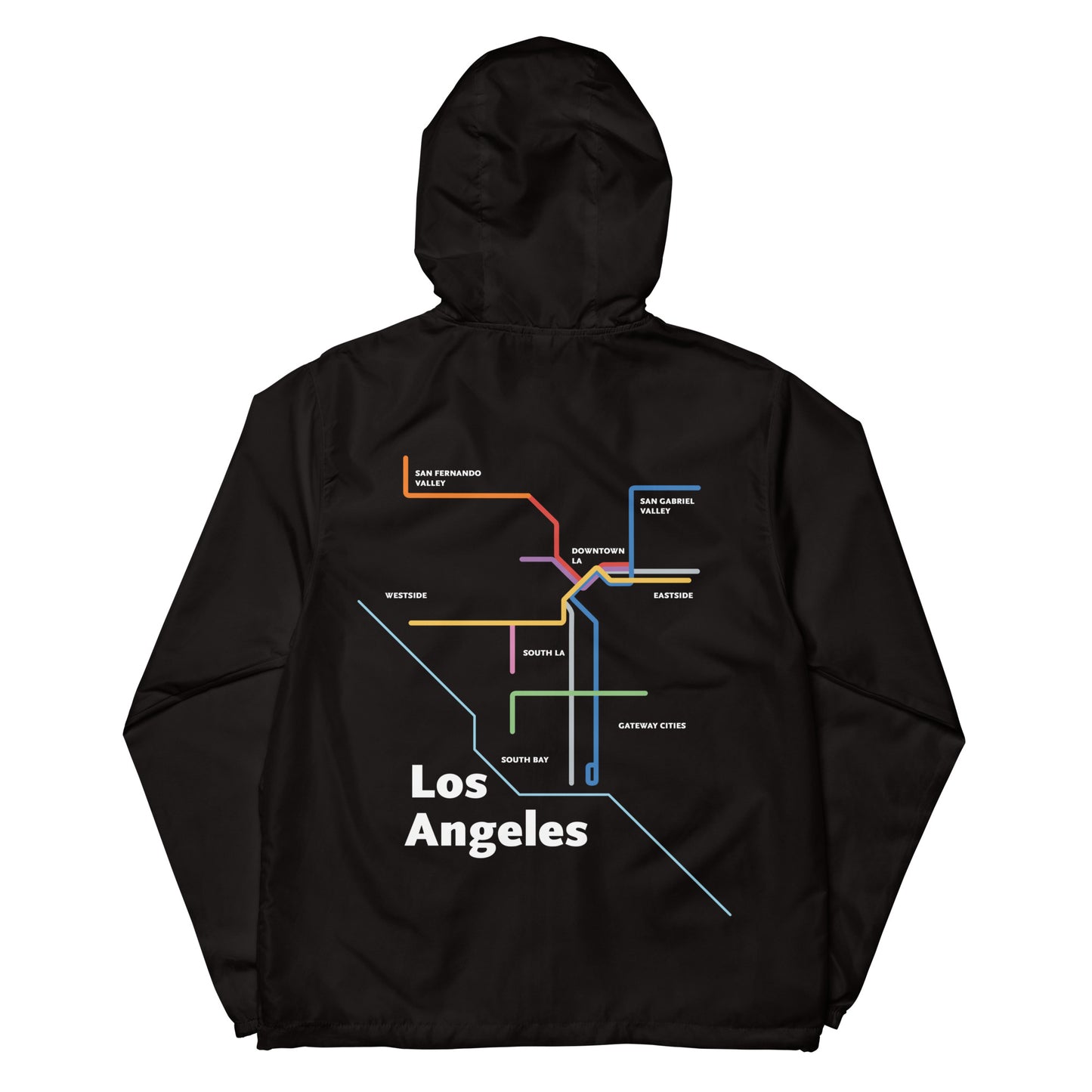 Los Angeles Dark Mode Map Unisex Windbreaker