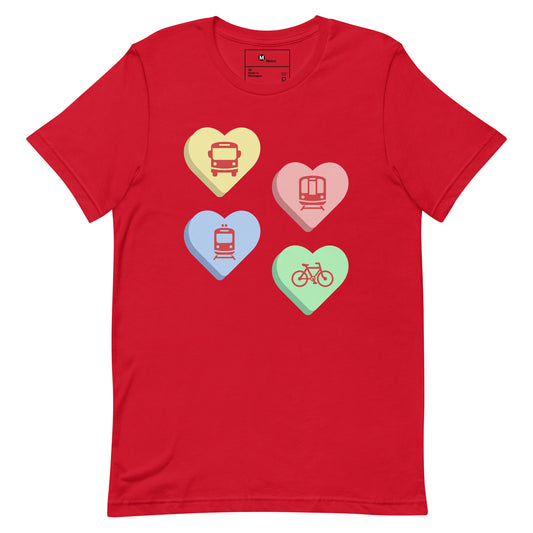 Multimodal Transit Hearts Unisex T-Shirt