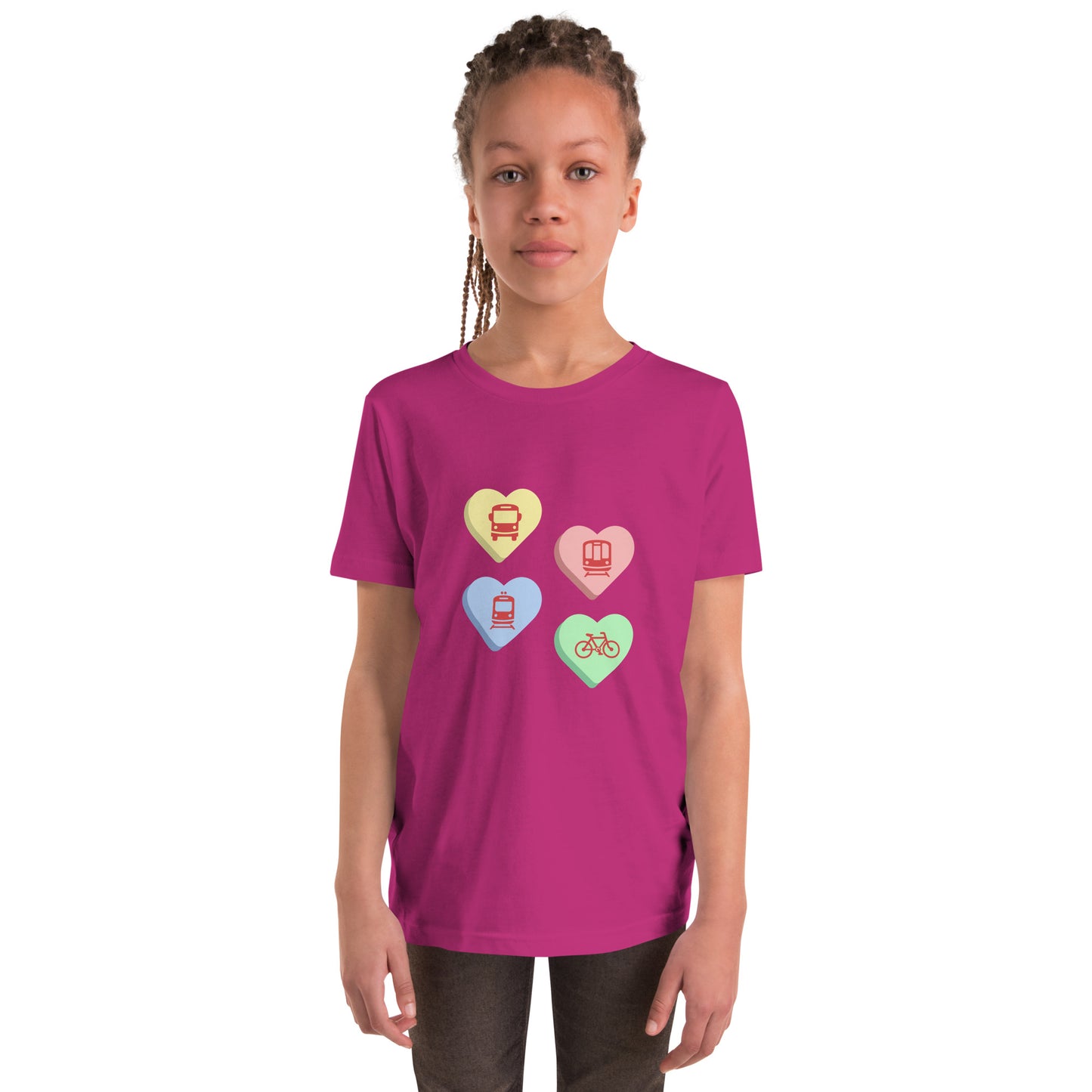 Kids Multimodal Transit Hearts T-Shirt