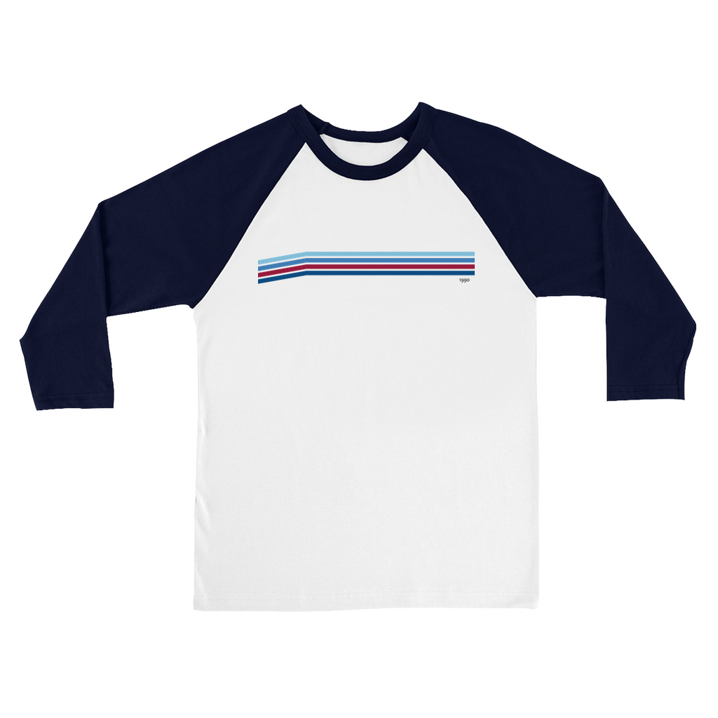 Retro Blue Line Baseball T-Shirt